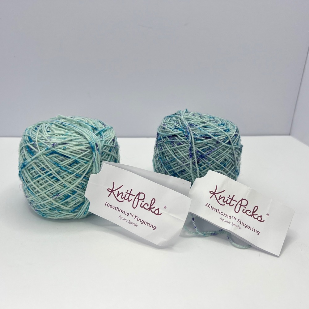 Knit Picks Hawthorne Fingering Aquatic Speckle Yarn 2 Skeins 200g Wool Blend